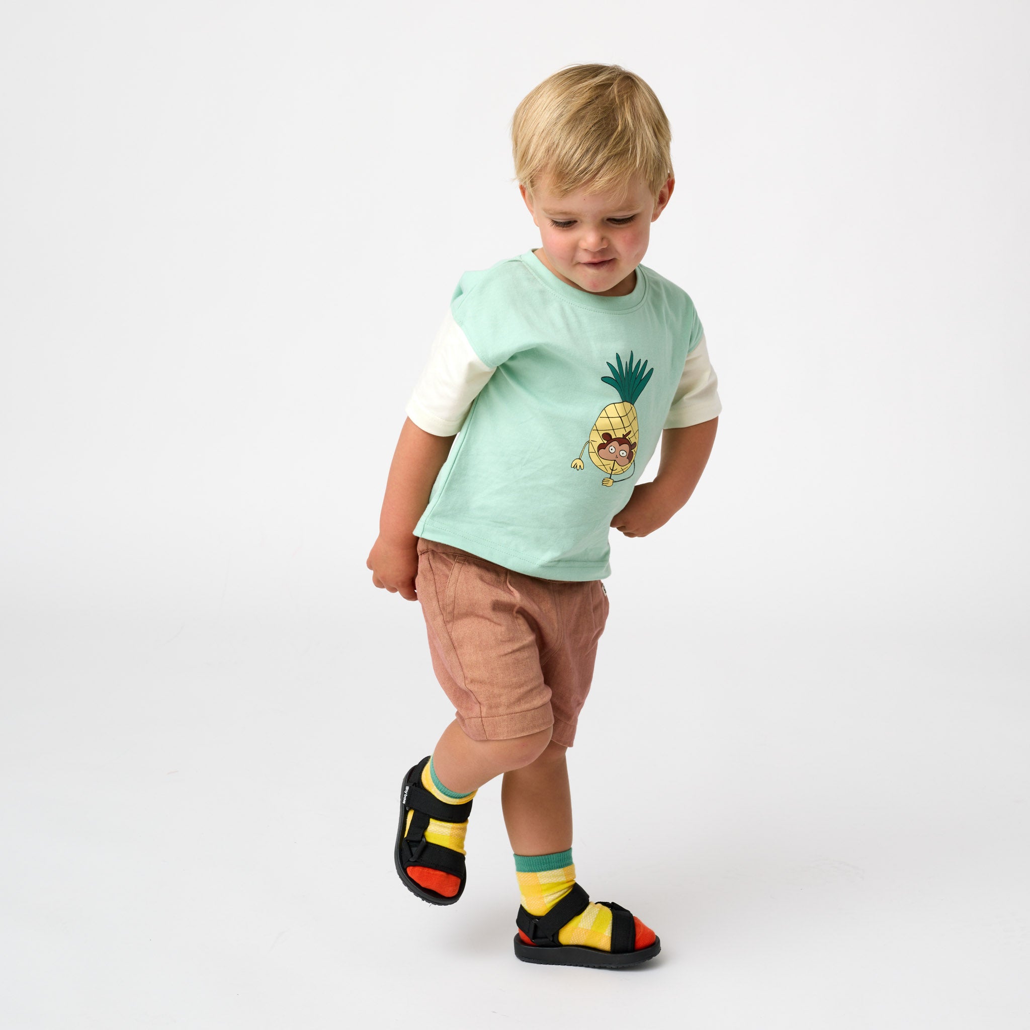 Monkeying around Tee and Tan Shorts Set