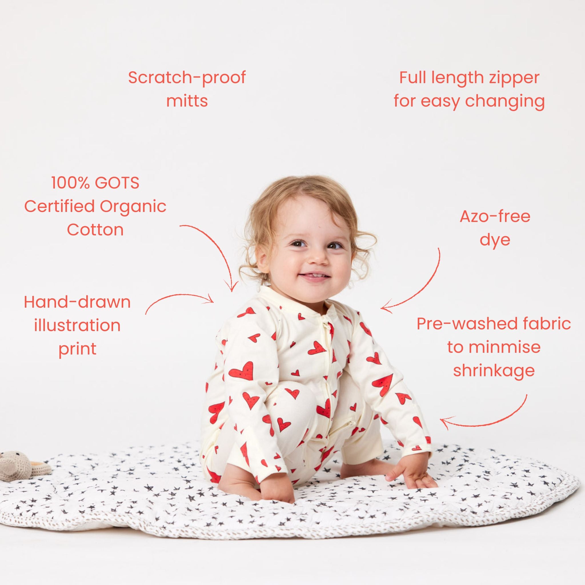 I got your heart organic sleepsuit