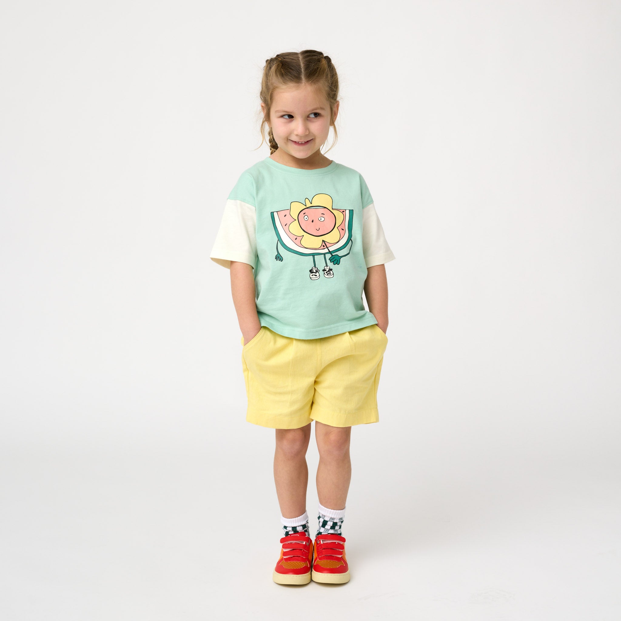 Flower power watermelon - baby and kids t-shirt: GOTS certified 100% organic cotton